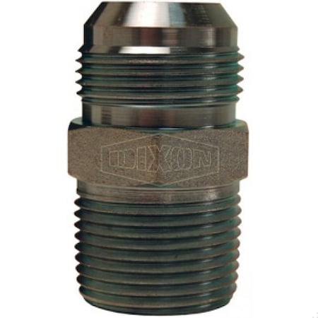Dixon Hydraulic Adapter, 2-1/2-12 x 2-11-1/2 Nominal, 37Deg Male JIC Flare x Male NPTF, Steel, Domestic 2404-32-32